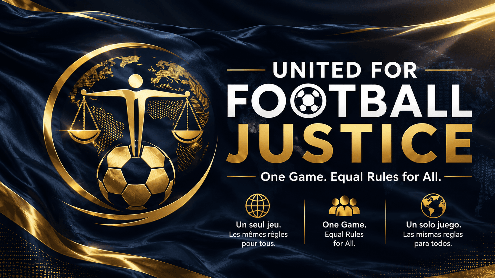 United for Football Justice — One Game. Equal Rules for All.